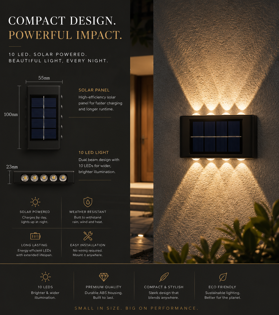 Lumière Solar Wall Light