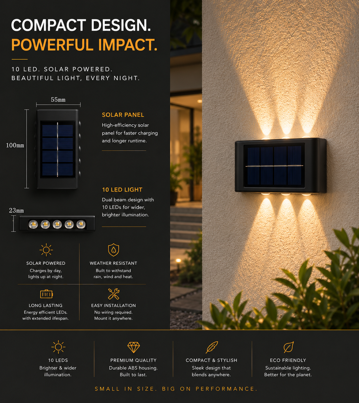 Lumière Solar Wall Light